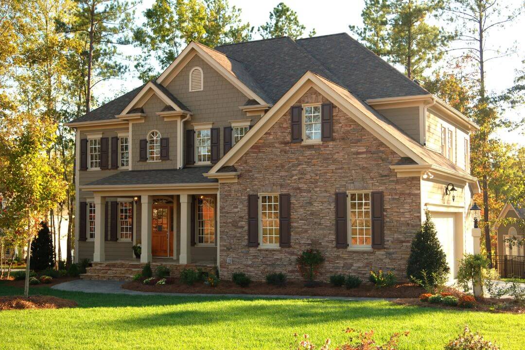 Sunlit stone-front home